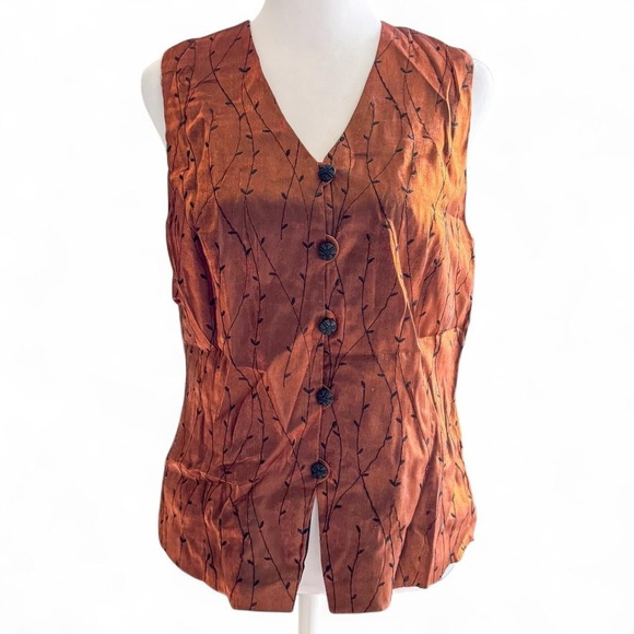Worthington Tops - Women's Sleeveless Button-Up Top - Rust Vintage Y2K 2000’s Worthington